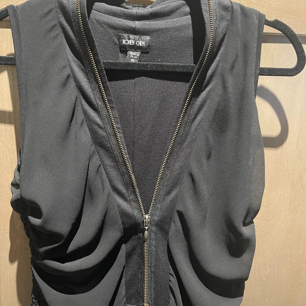 Ronen Chen black dress midi Size 0 - Picture 3 of 8